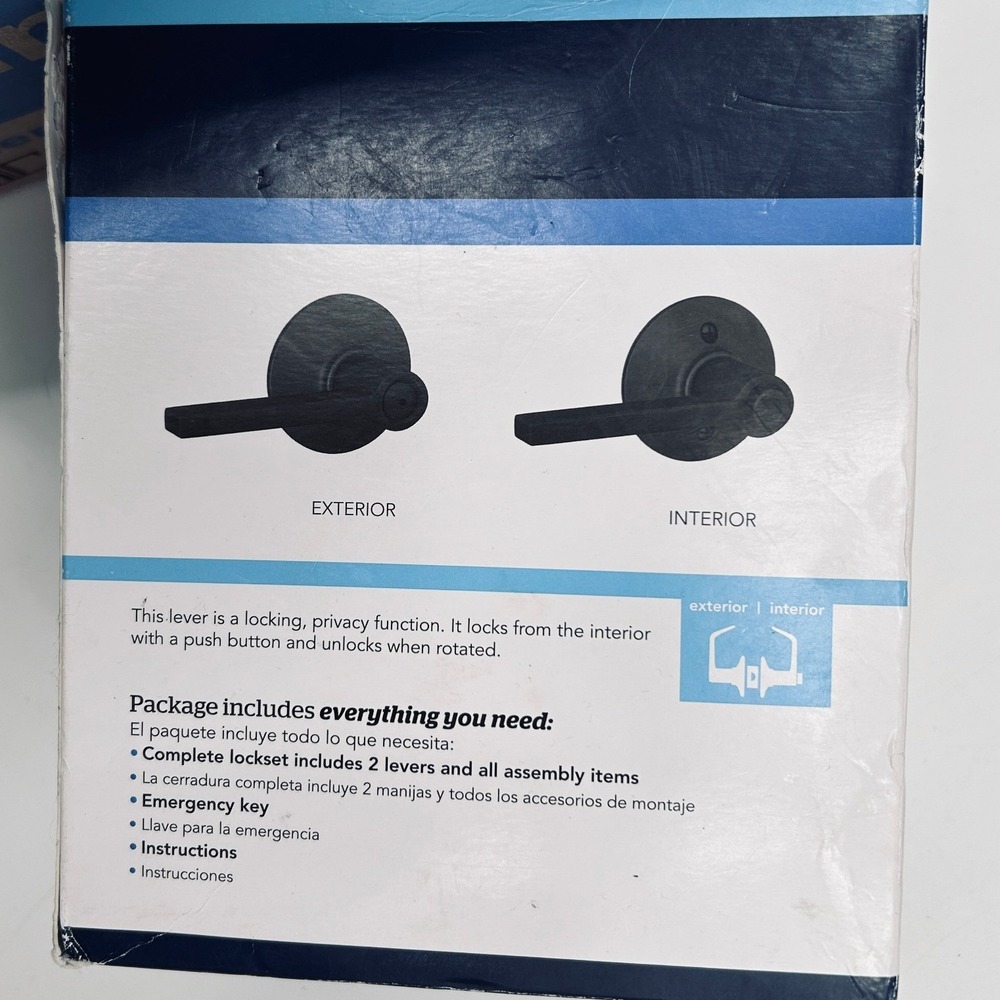 Schlage Latitude Lever & Reliabilt Baron Knob 6pk Matte Black Door Hardware Set - Picture 9 of 13